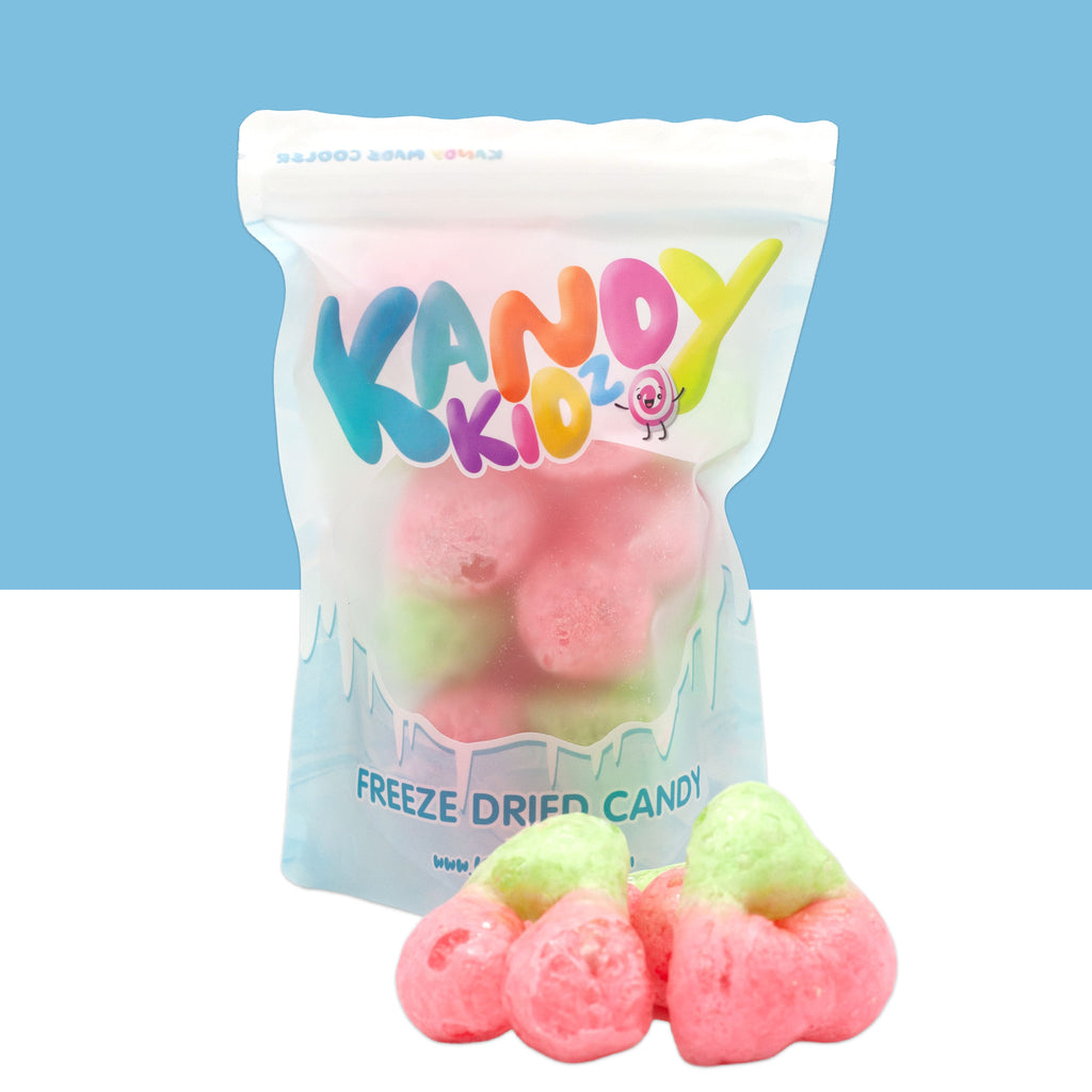 Cherry Gummy Freeze Dried Candy close up