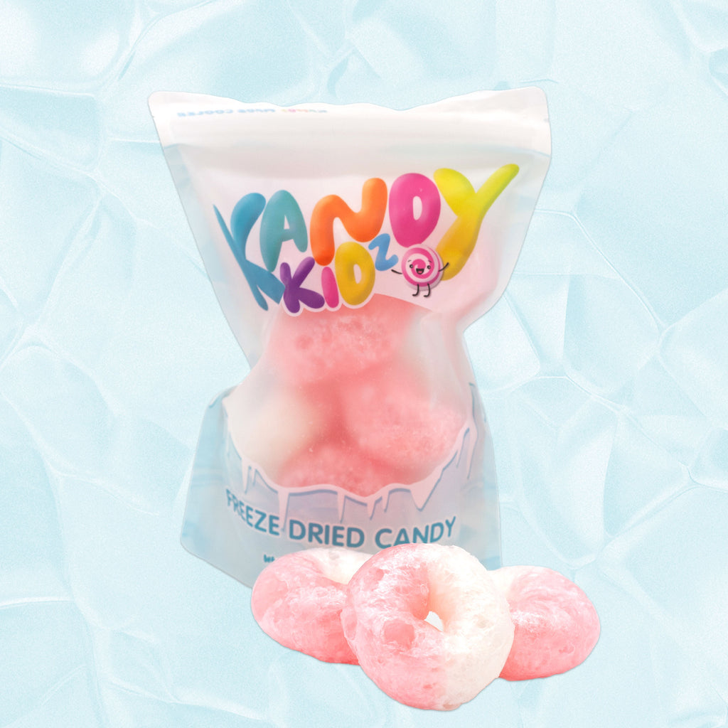 Watermelon Ring Gummy freeze dried candy close up